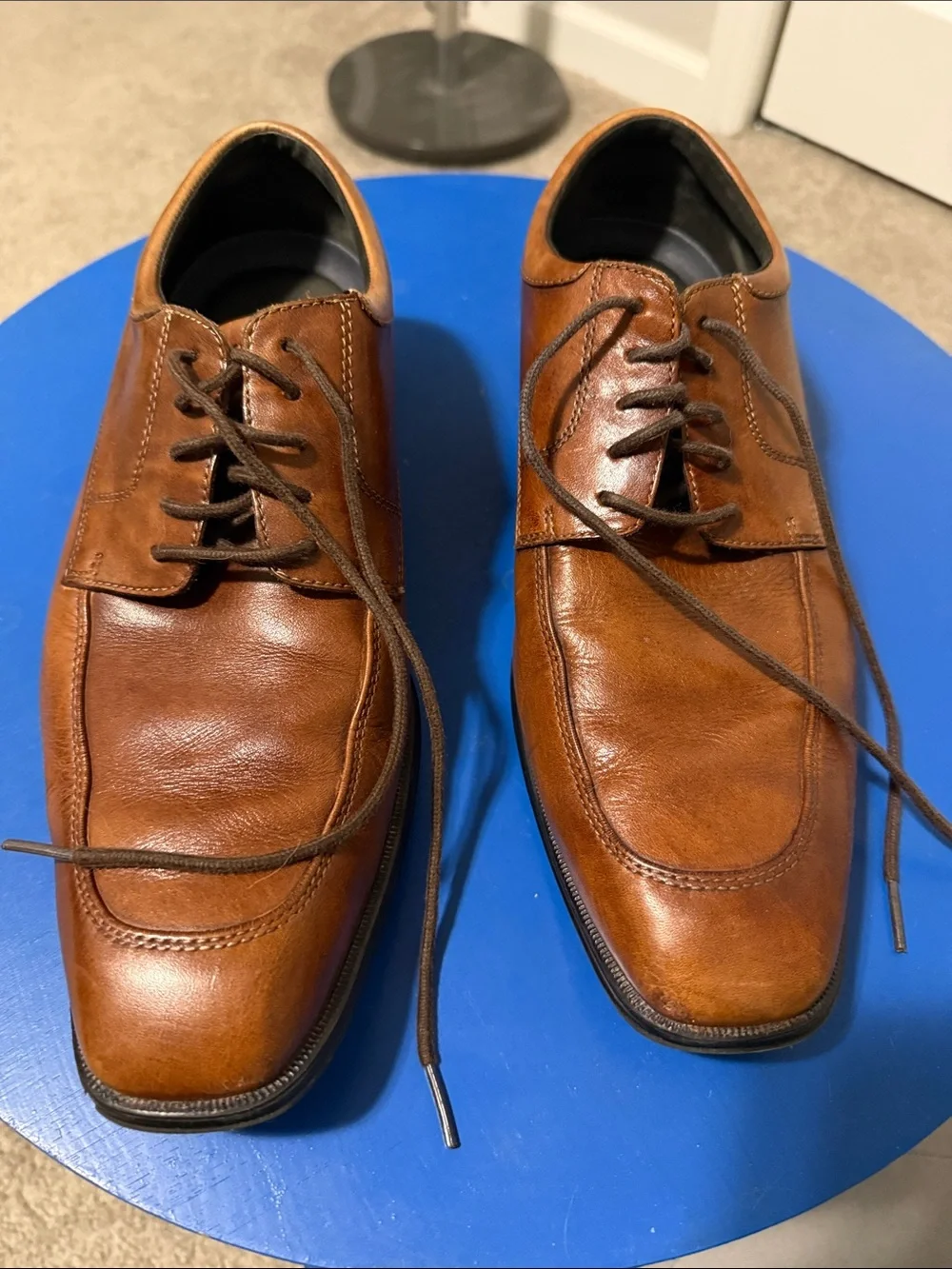 Rockport Men's Leather Lace-Up Dress Oxfords - Cognac Brown